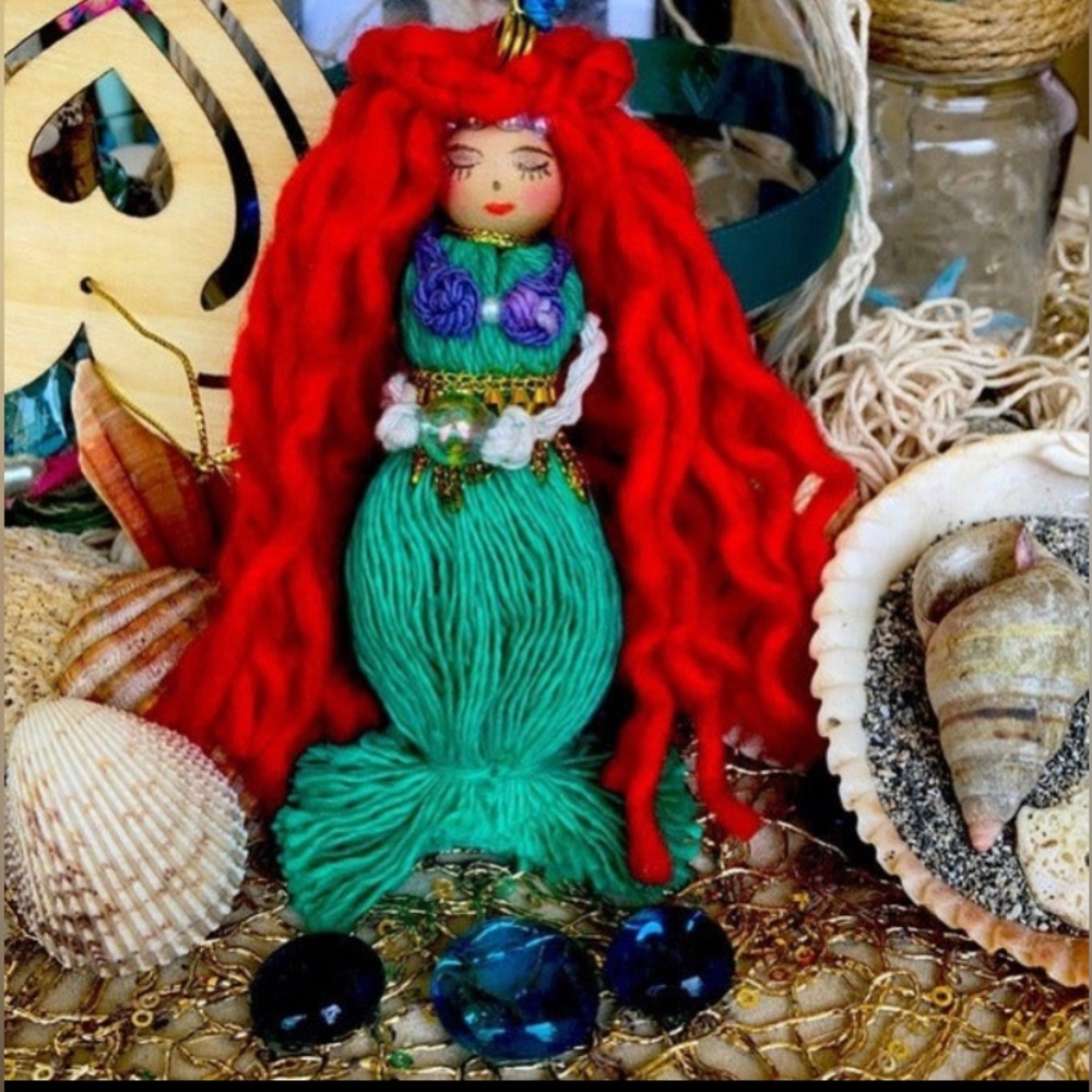 Mermaid macrame Hanger Doll Handmade  100% Handmade